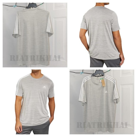 GRAY NWT Adidas Men’s Standard‎ Relaxed Fit Tech Sport Crewneck Lightweight - Picture 1 of 12